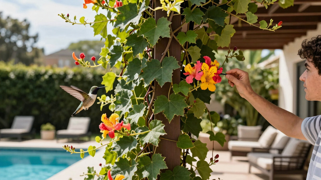 This Non-Invasive Flowering Vine Helps Keep Your Home Cool – And Hummingbirds Love It