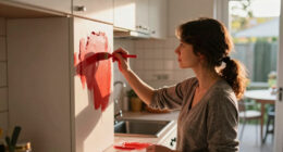 This Renter Gave Her Tiny, Bland Kitchen a Bold Red Makeover