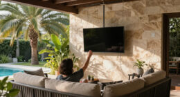 She Didn't Want Her TV Taking Up Wall Space — So She Hung It From The Ceiling