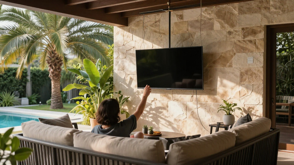 She Didn't Want Her TV Taking Up Wall Space — So She Hung It From The Ceiling