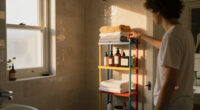 She Put A 5-Tier Shelf Behind Her Bathroom Door