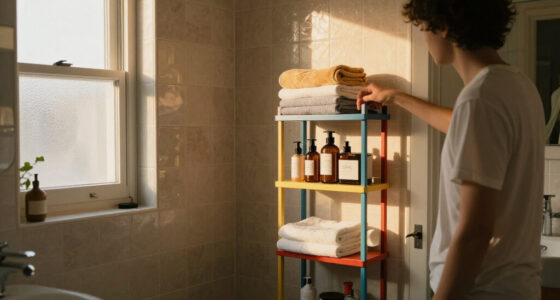 She Put A 5-Tier Shelf Behind Her Bathroom Door
