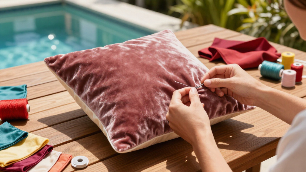 This Luxury-Looking Bolster Pillow Was Made From Scratch So Easily