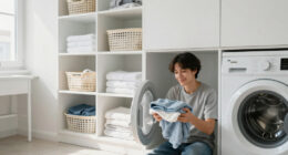 A Laundry Room Was An Eyesore Until IKEA Cabinets Gave It An Organized Redo